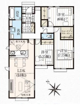 坂戸市にっさい花みず木新築戸建の間取り