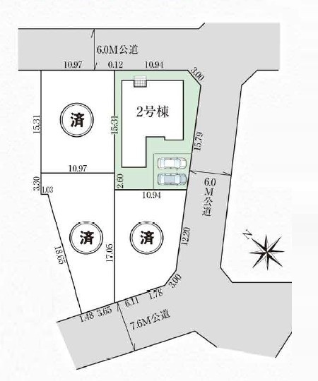 坂戸市にっさい花みず木新築戸建の区画図