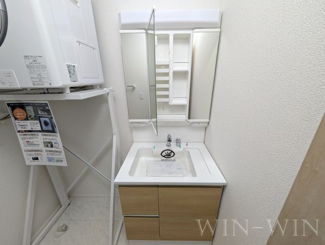 松井町戸建貸家の独立洗面台