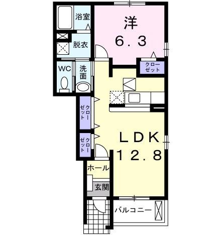 ハピネス　Ａの間取り