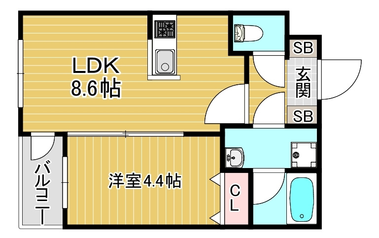 Glanz　六ツ門の間取り
