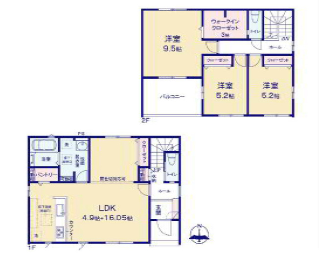 【間取り】 | 渋川市石原1期　2号棟