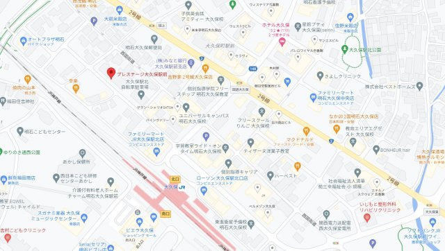 【地図】 | プレステージ大久保駅前　4階 | 交通　JR大久保駅まで徒歩約2分
