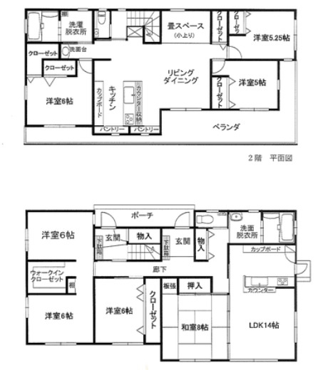 筑西市井上　築浅二世帯住宅の間取り|〇7SLLDDK〇
1階4LDK
2階3SLDK
1.2階二世帯分離型の間取りです