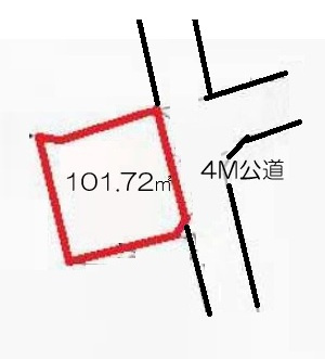 鶴ヶ島市中新田売地の土地図