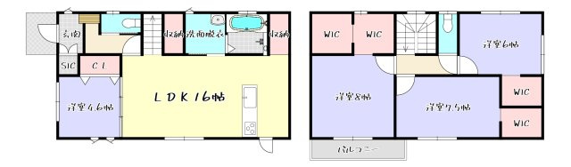 小倉南区中曽根2丁目　中古戸建の間取り|広々4LDK♪人気のウォークインクローゼット付き♪
【小倉南区　中古戸建】