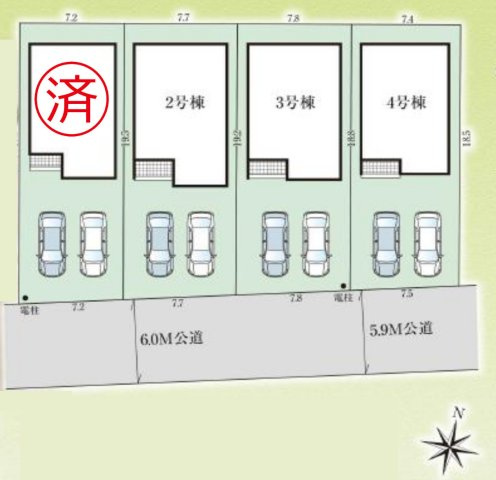 瀬戸市品野町5期4棟の区画図