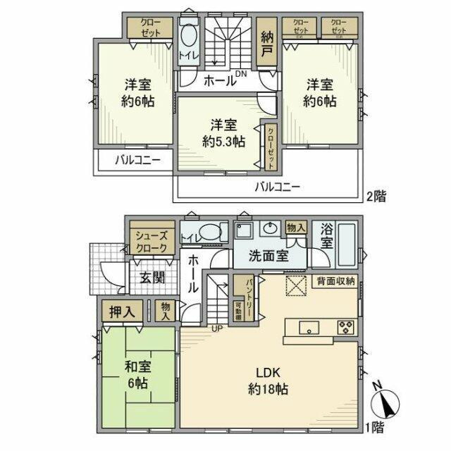 西町戸建の間取り| 