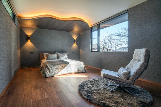 【寝室】 | Vilike八幡野E | 開口部が広い寝室