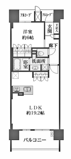 【間取り】 | 四条烏丸クロスマーク | 専有面積57.88㎡