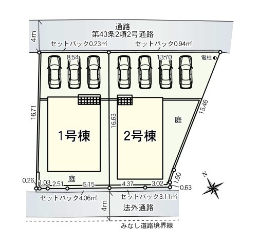 筑紫野市二日市北8丁目第6-2棟（2号棟）の区画図|配置図（2号棟）