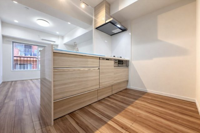 ハイネス小石川のキッチン|清潔感あふれるキッチンは、料理だけでなく片付けもスムーズに進みます。使いやすい収納や動線設計で、毎日の家事を少しラクに、そして楽しくしてくれる大切な場所です。