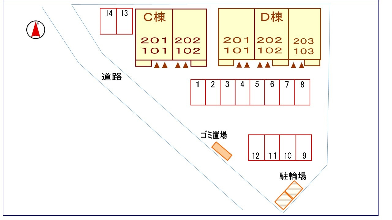 サフィール　Ｄの区画図|駐車場
