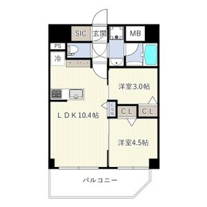 エスリードレジデンス　ザ・グラン南堀江の間取り