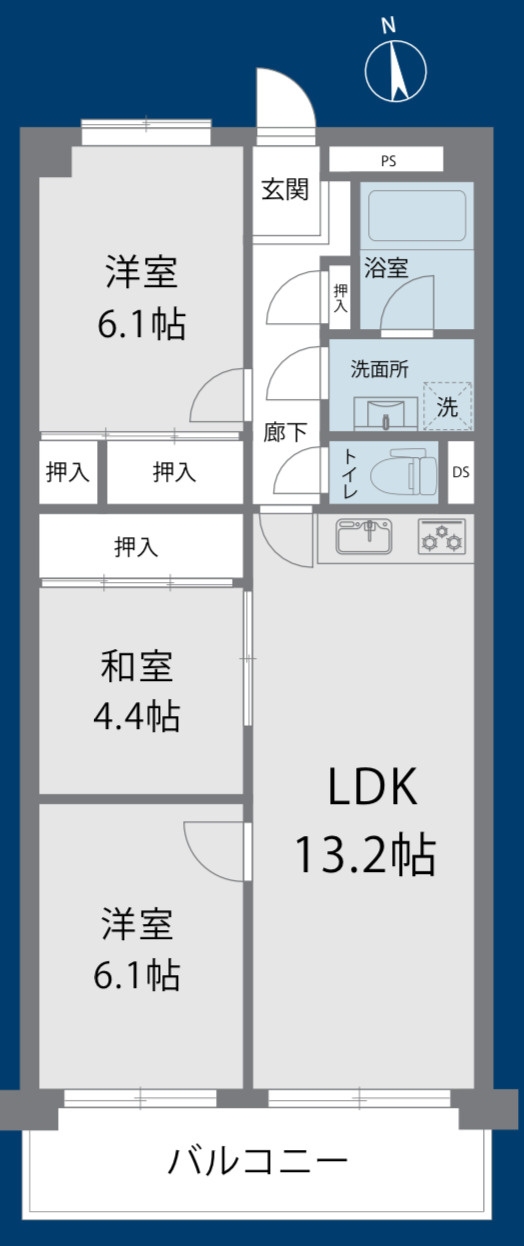 新松戸中央パークハウスB棟の間取り