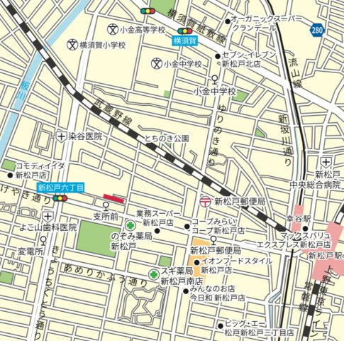 新松戸中央パークハウスB棟の地図