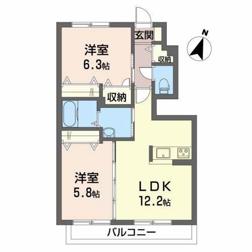 シャーメゾン・コディーノB棟の間取り