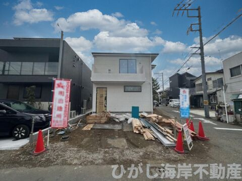 藤沢市鵠沼藤が谷3丁目　新築戸建の外観|2月17日撮影　建築中　現地外観
