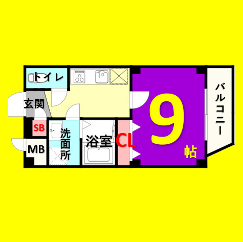 WOODY　CASTLE　名古屋市賃貸　仲介手数料無料の間取り