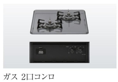 【キッチン】 | 戸田市笹目３丁目新築アパート | 2口ガスコンロ（グリル無）（イメージ）