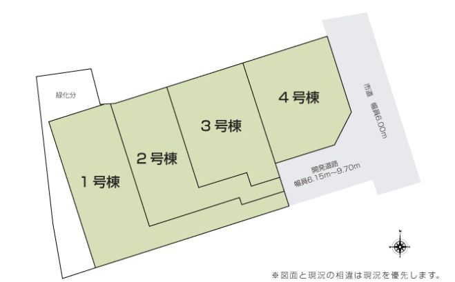 鎌倉市二階堂新築戸建て　1号棟の区画図|配置図「鎌倉市二階堂新築戸建て」