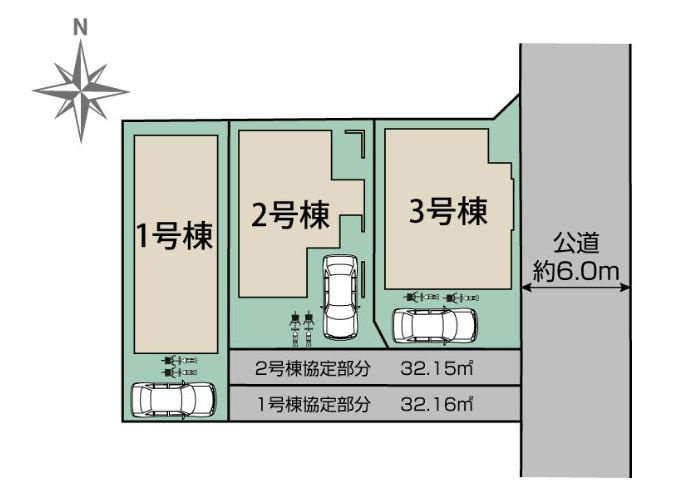 中央区横山台1丁目新築戸建て　1号棟の区画図|区画図「中央区横山台１丁目新築戸建て」