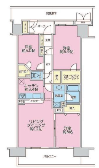 【間取り】 | メイフェアパークス溝の口C棟 | 販売価格：7880万円　間取り：3LDK（ご見学可能ですのでお気軽にお問合せ下さい）