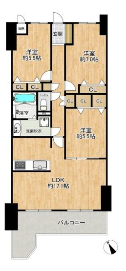 【間取り】 | コスモ舞子坂弐番館