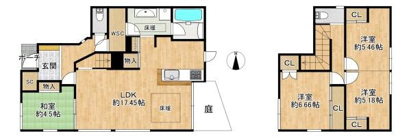 【間取り】 | 3LDK＋WSC・SC＋庭