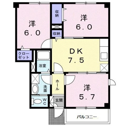 ドムスサンセールⅢＢの間取り