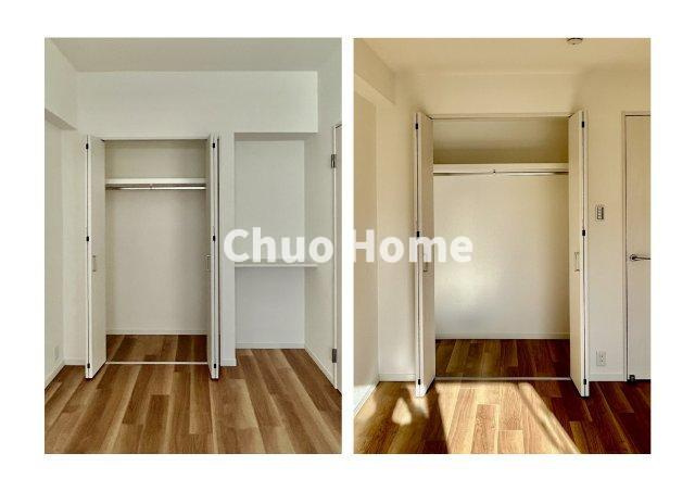 コスモウィル大島の収納|居室にはクローゼットを完備し、自由度の高い家具の配置が叶うシンプルな空間です。お子様の成長と必要になる子供部屋を与えるにはぴったりの間取りですね。