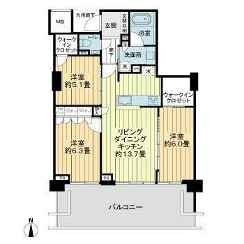 ライオンズタワー岡山千日前の間取り