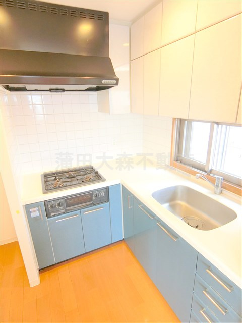 JOYCE COURTジョイスコートのキッチン|使いやすいＬ字型3口グリル付システムキッチン