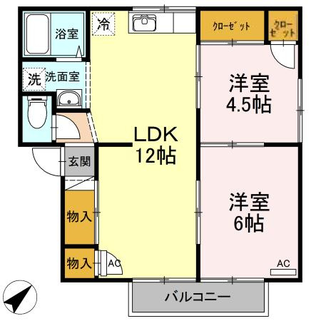 ドミール三和 A棟の間取り