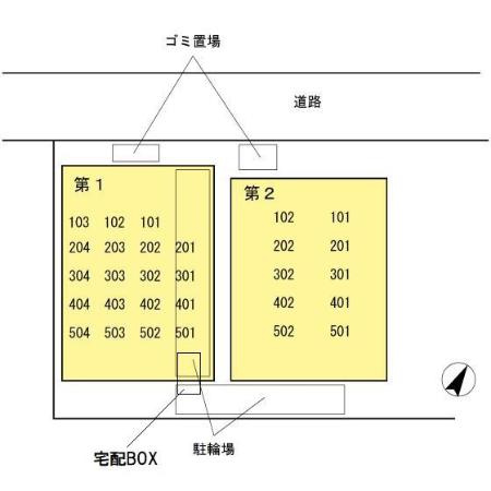 第２パークサイドマンションの区画図