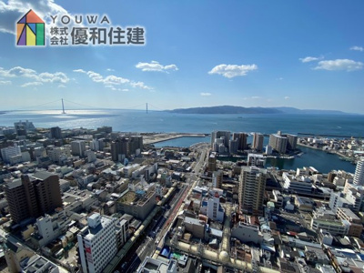 【展望】 | プラウドタワー明石 | 31階からの景色！明石海峡大橋・淡路島・瀬戸内海を望めます！