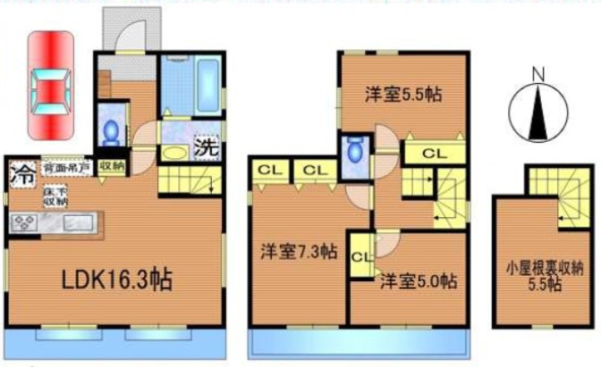 保谷町5丁目15番地戸建2号棟の間取り