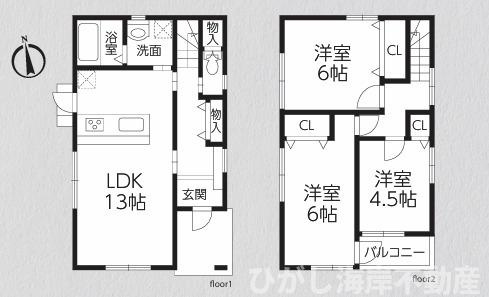 茅ヶ崎市中島　中古戸建の間取り|3LDK