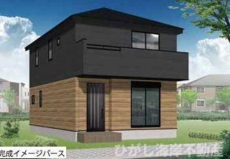 茅ケ崎市矢畑　新築戸建の外観パース|イメージパスですので実際のものと多少異なります