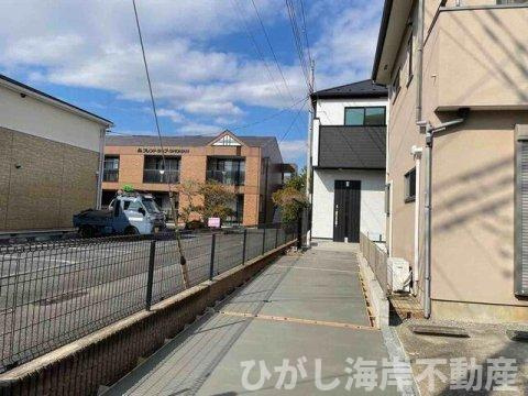 茅ヶ崎市浜之郷　新築戸建の外観|2月14日撮影　建築中　現地外観