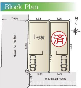 茅ヶ崎市浜之郷　新築戸建　全２棟の区画図|対象１号棟