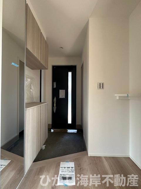 茅ヶ崎市浜之郷　新築戸建　全２棟の外観|2月14日撮影　建築中　現地外観