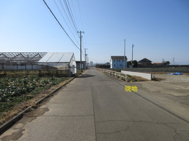 【仲介手数料無料】新築戸建　深谷市宿根966-3（全1棟　大型平屋住宅）の前面道路含む現地写真