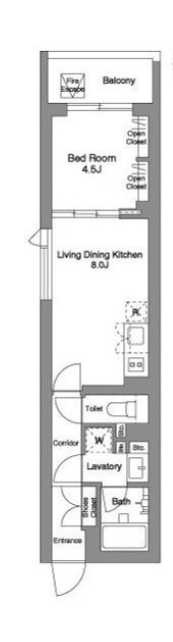 スタイリオ桜新町　フリーレント1か月　礼金0　駅徒歩6分の間取り