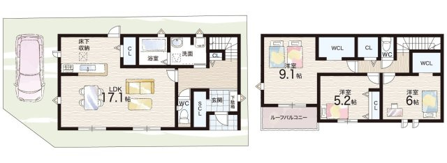 明石市朝霧台　第24-1期　新築一戸建ての間取り|3号地
