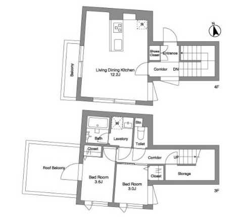 スタイリオ桜新町　フリーレント1か月　礼金0　駅徒歩6分の間取り