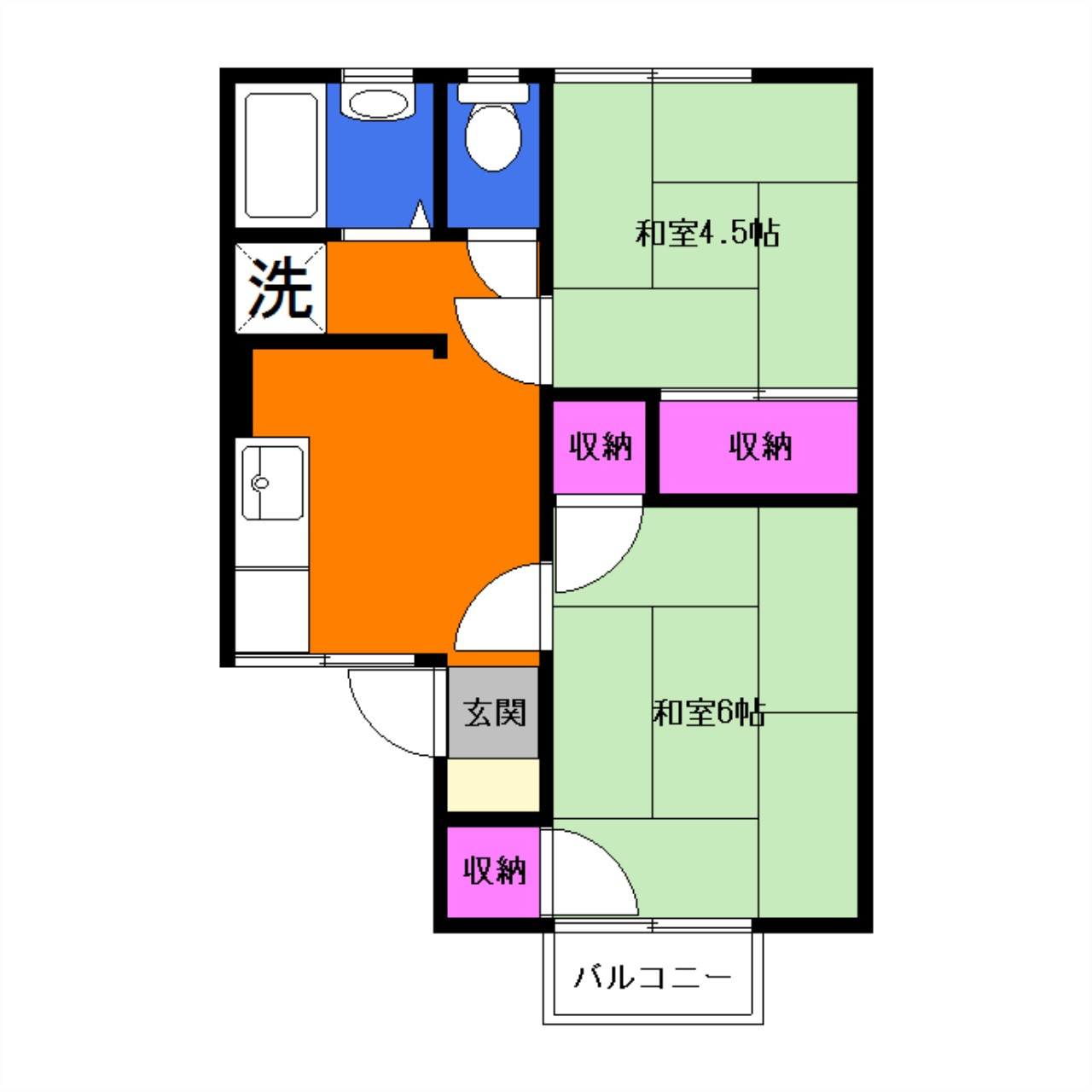 フラワーハイツＡ棟の間取り|間取りは現況優先