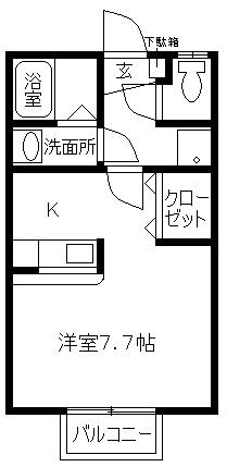 加古川市別府町別府のアパートの間取り