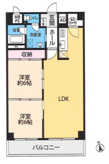 【間取り】 | 日興宝塚南口スカイマンション | お二人様のおすすめの２LDKの間取りです♪