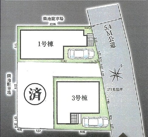 市川市香取１丁目新築戸建【南行徳小学校：6分】の区画図|2棟販売中